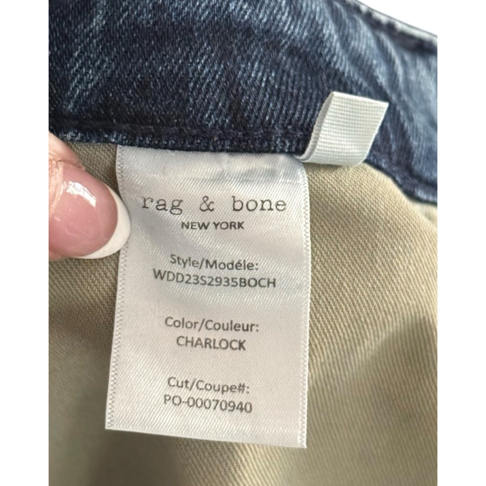 Rag & Bone Logan Mid-Rise Wide Leg Jeans Charlock Blue Denim - Picture 9 of 10